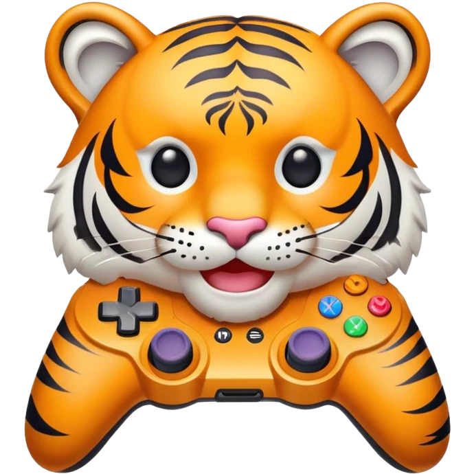 tiger face with gaming controller for Twitch emote emoji