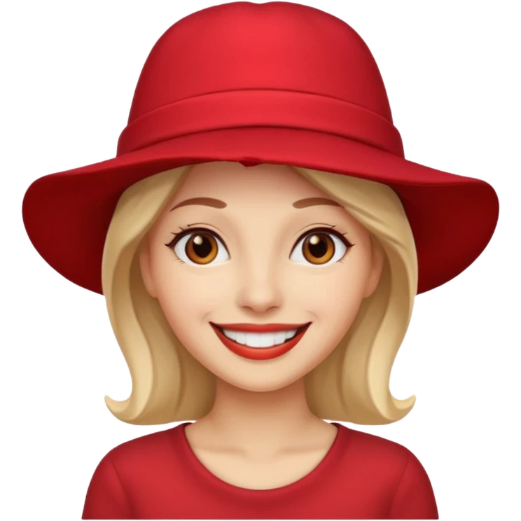 woman with red hat emoji