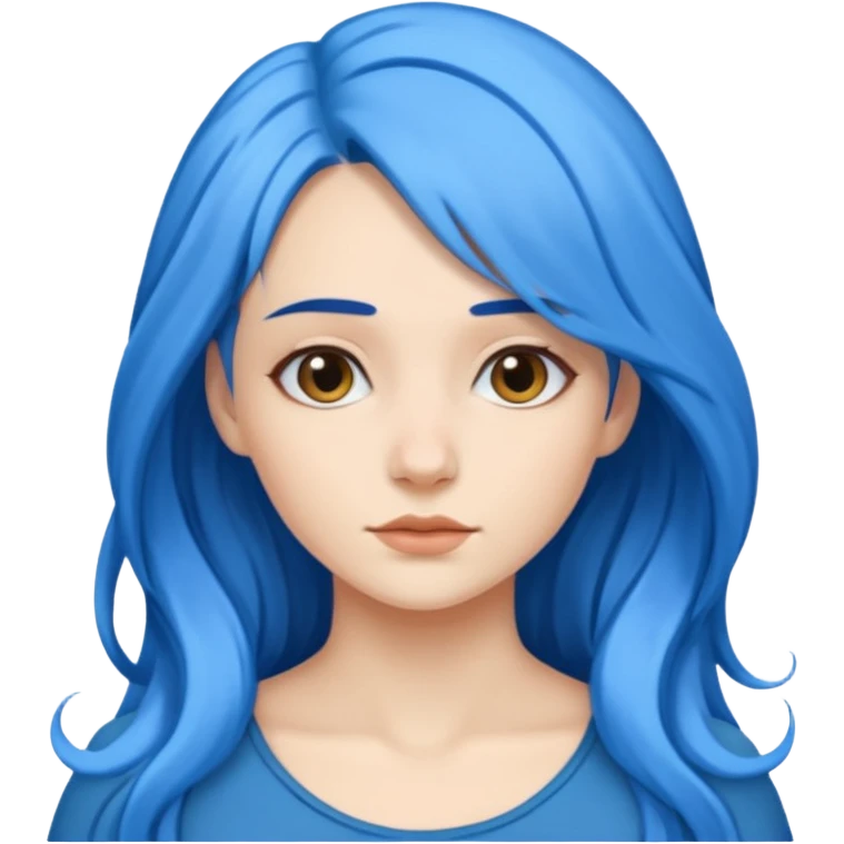 Kék haj, fehér nő emoji