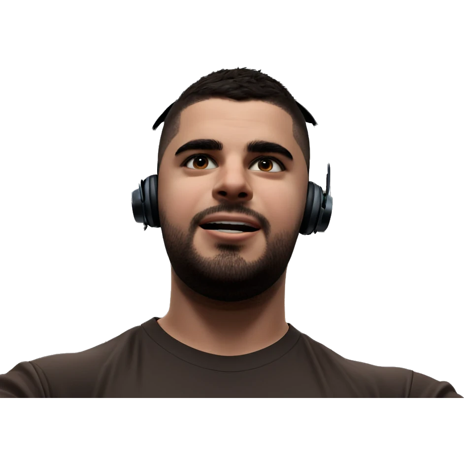 boy with headphones indoors emoji