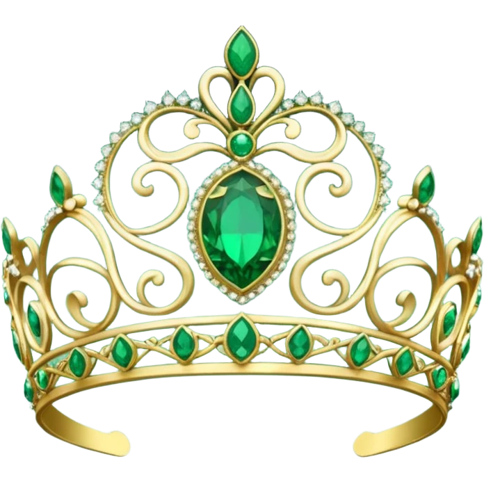 Create me a detailed green Tiara that says Co-Owner Lia emoji