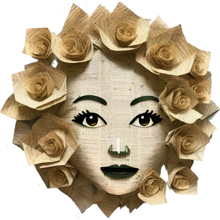  Hemp 420 lady face made of 420 origami newspaper roses hemp leaves lantern fairy lights burning paper and hemp leaves in hair and fairy lights emoji