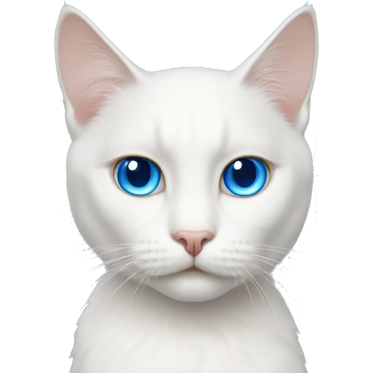 white cat one blue eye one gold eye emoji