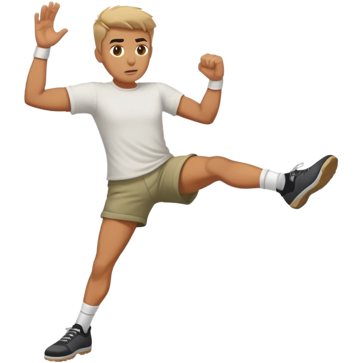 Man kicking a rock like a soccer ball  emoji