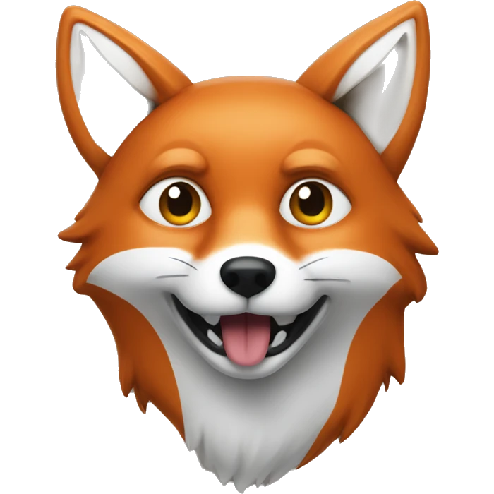 Make a fox with a white spot around his eye inspired by the original fox emoji  emoji