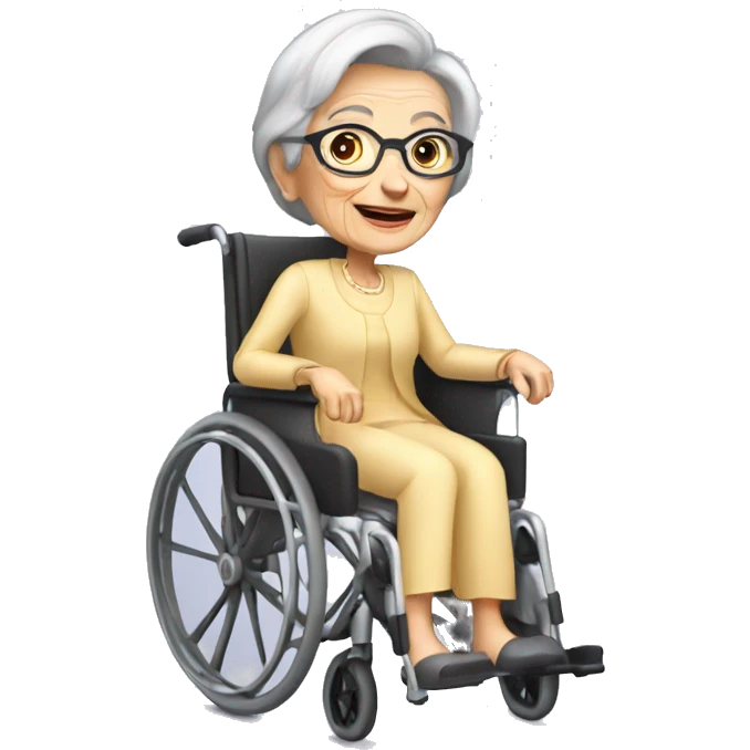 88 year old woman in a wheelchair  emoji