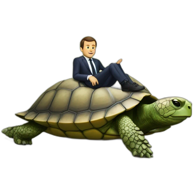 Macron sur tortue emoji