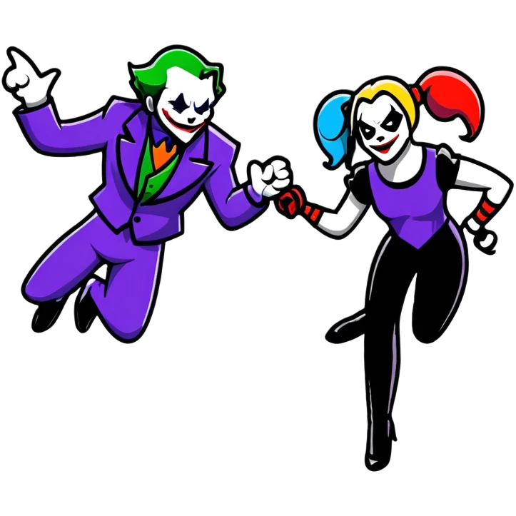 the Joker and Harley Quinn together emoji