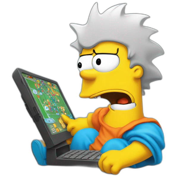Bart Simpson qui joue aux jeux vidéo  emoji