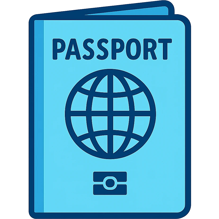 light blue passport emoji