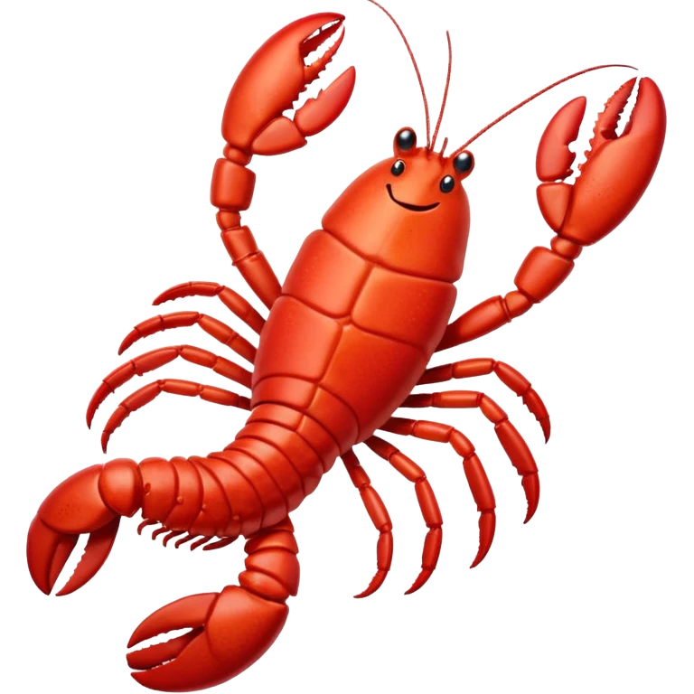 Lobster very happy jumping on pogo stick emoji