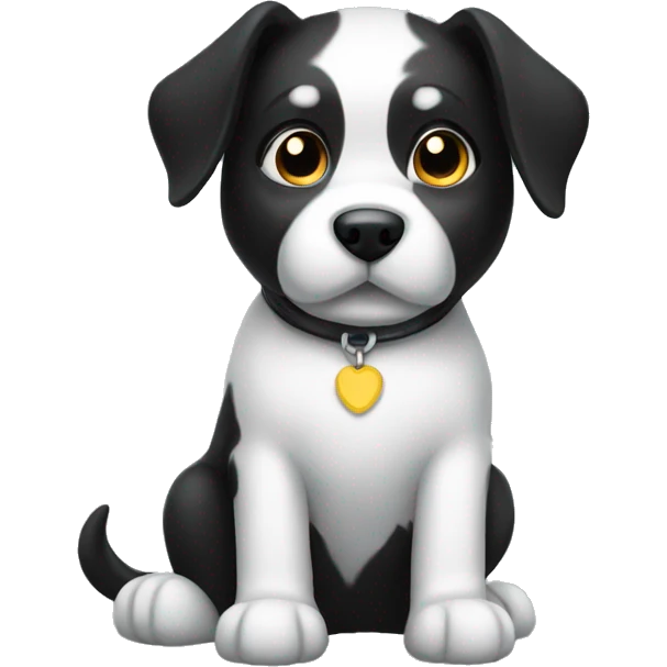 Black and white dog sitting down emoji