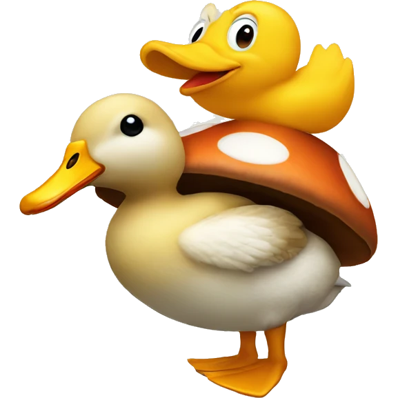 Mushroom riding a duck emoji