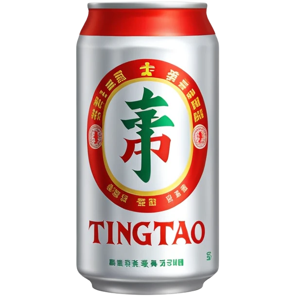 Tsingtao beer can with Chinese characters emoji