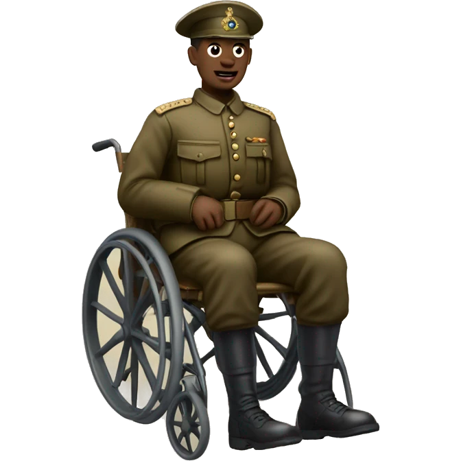 disabled injured ww1 soldier no leg emoji