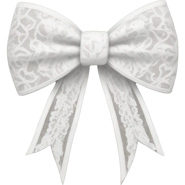 white bow with white lace emoji