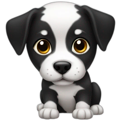 Cute dog black emoji