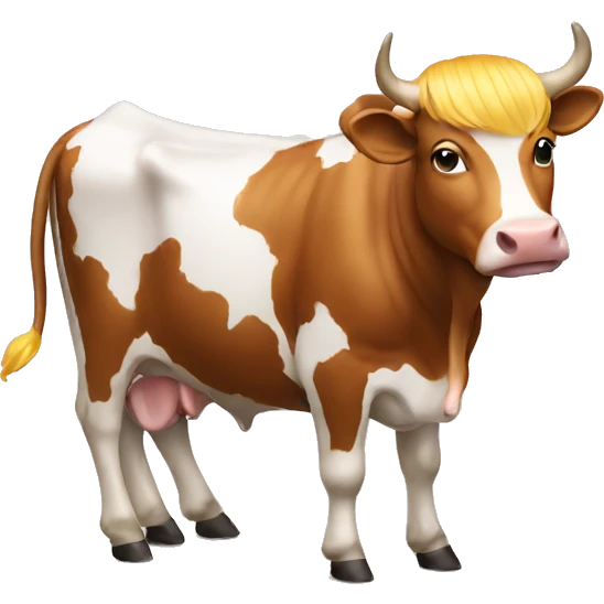 Trump on a cow emoji