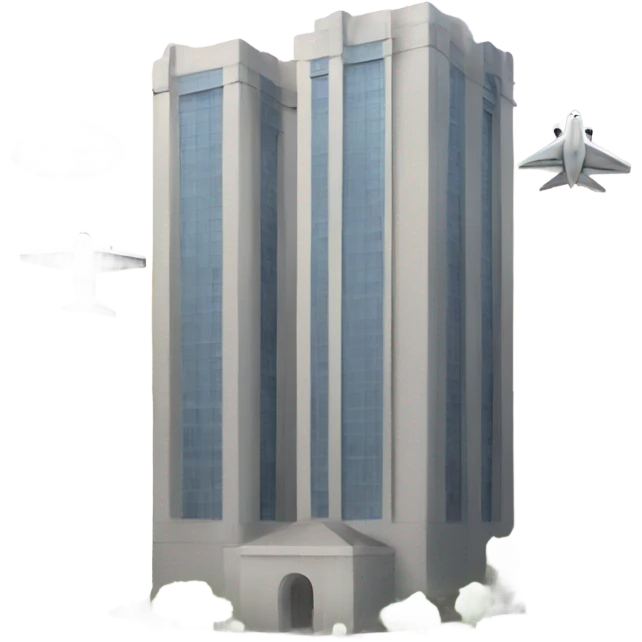 Building towers with jet flying emoji