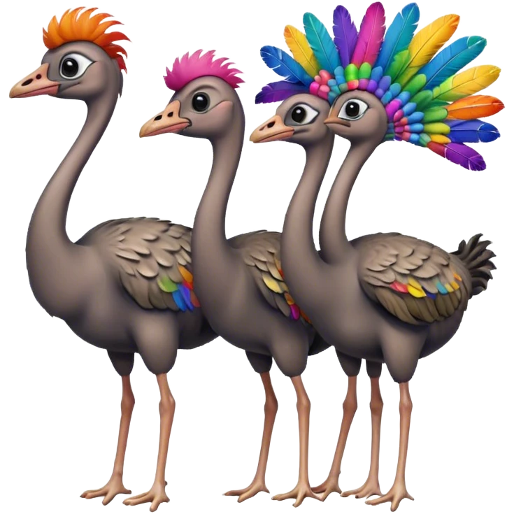 a pack of gay ostriches emoji