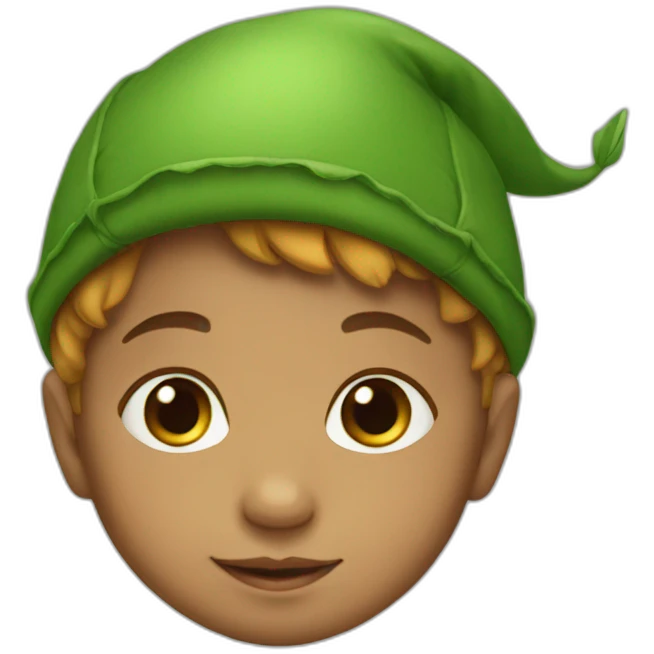 Baby dressed as Peter Pan emoji