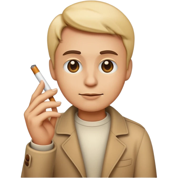 Emoji holding a cigarette in hand smocking emoji