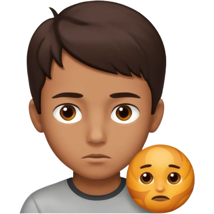 boy really thinking and focused emoji