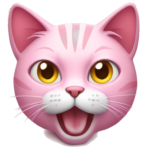 Pink cat annoyed with someone emoji