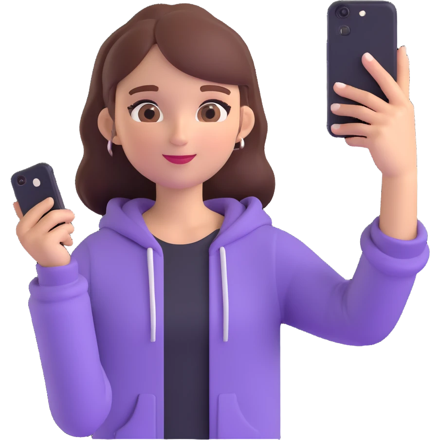 girl taking a selfie emoji