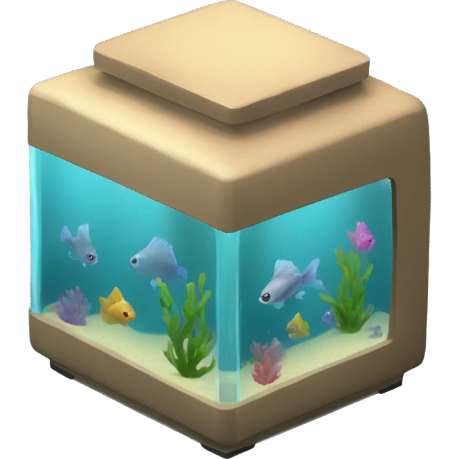 Cube fish tank no fish emoji