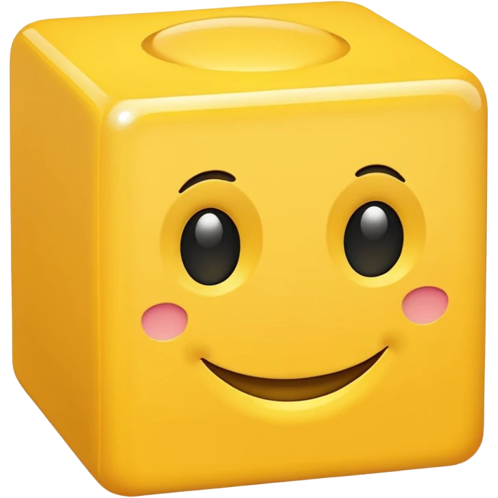 Cube yellow with a face emoji
