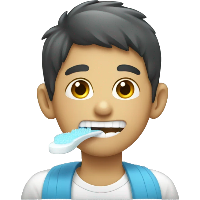 boy brushing teeth emoji