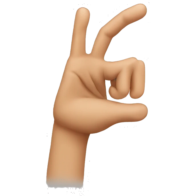 close the thumb, index and middle fingers emoji