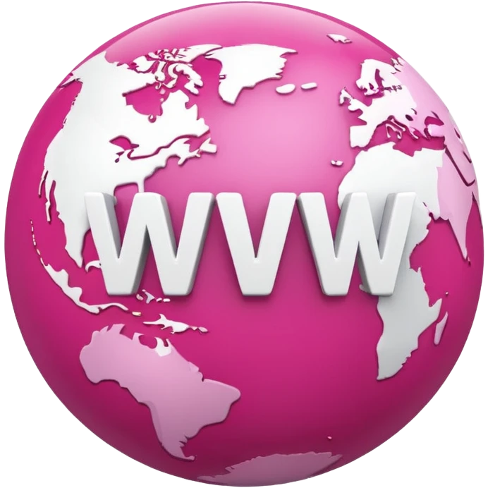 mix light pink dark pink and white girly globe with WWW in big letters under it.
It looks like an internet bar icon. emoji