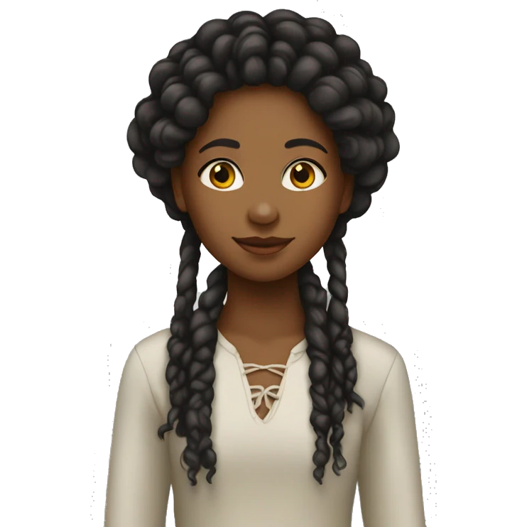 Emoji menina negra de tranças rastafari  emoji