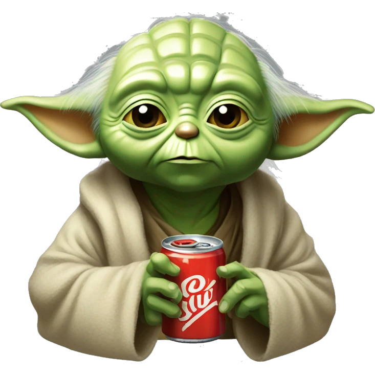 Yoda buvant une canette de coca  emoji