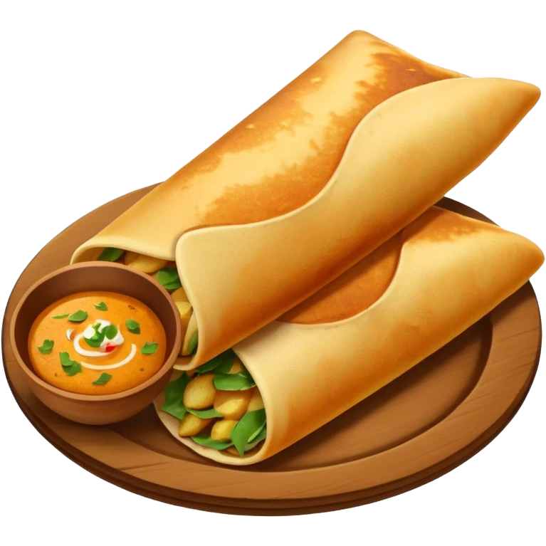 masala dosa in south indian style make it as more realistic emoji