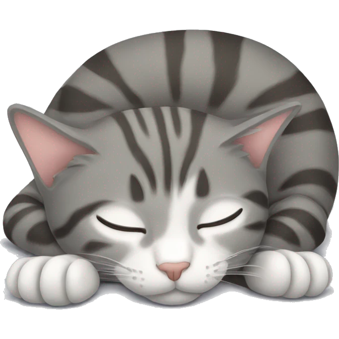 cat sleeping gray tabby emoji