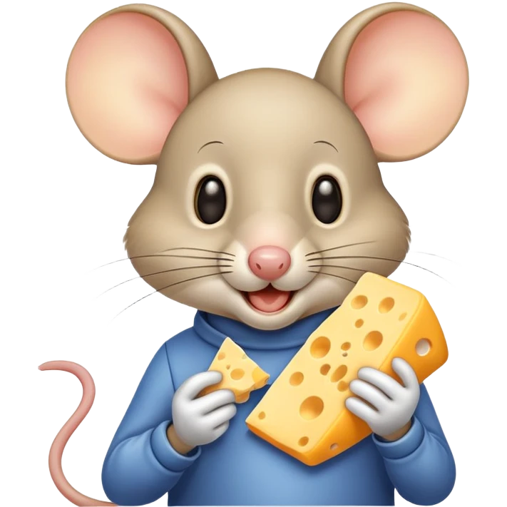 Jerry mouse from Tom and Jerry eating cheese emoji