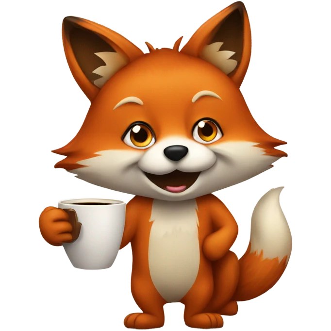 fox with coffee emoji