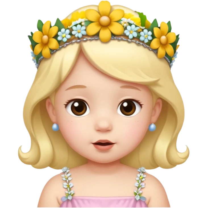 baby with flower tiara emoji