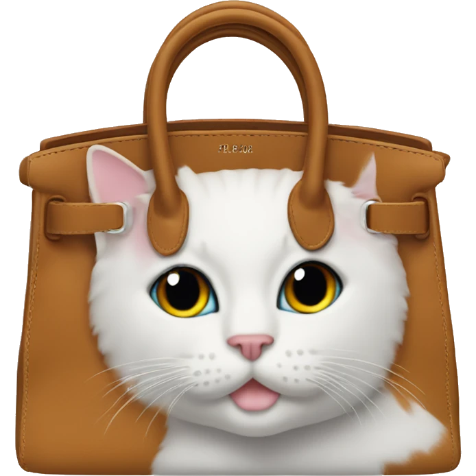 birkin bag with cat keyring emoji