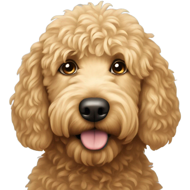Show me a golden doodle with one eye  emoji