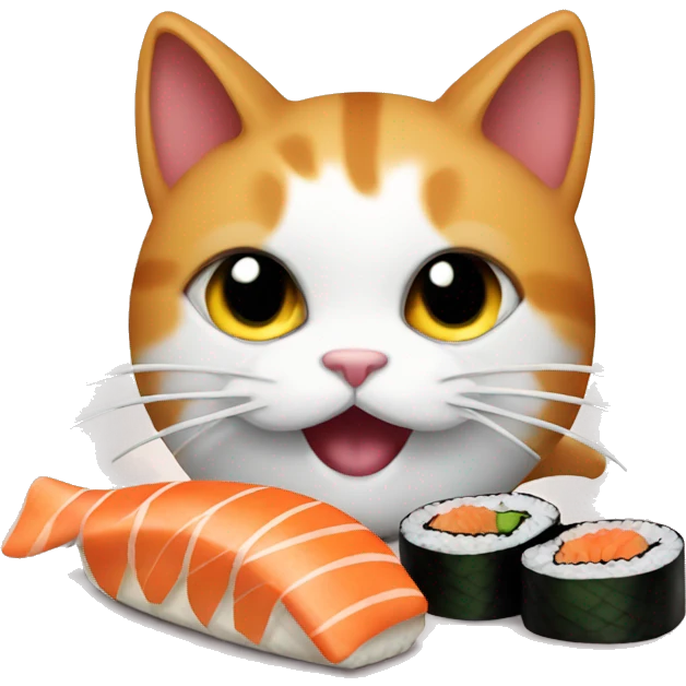 Cat eating sushi emoji