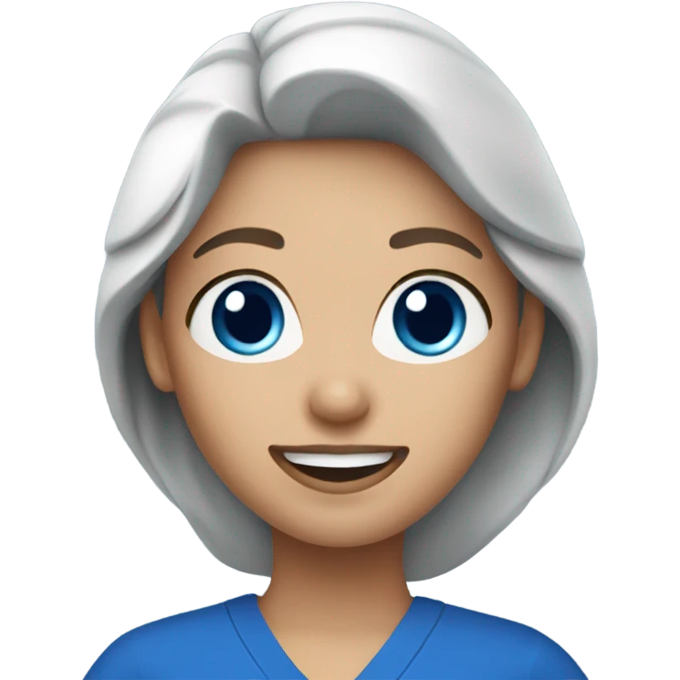 Dentist female in royal blue scrubs emoji