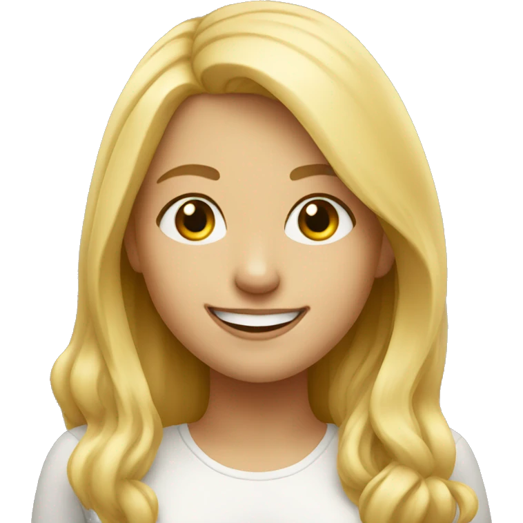 smiling blonde girl portrait emoji