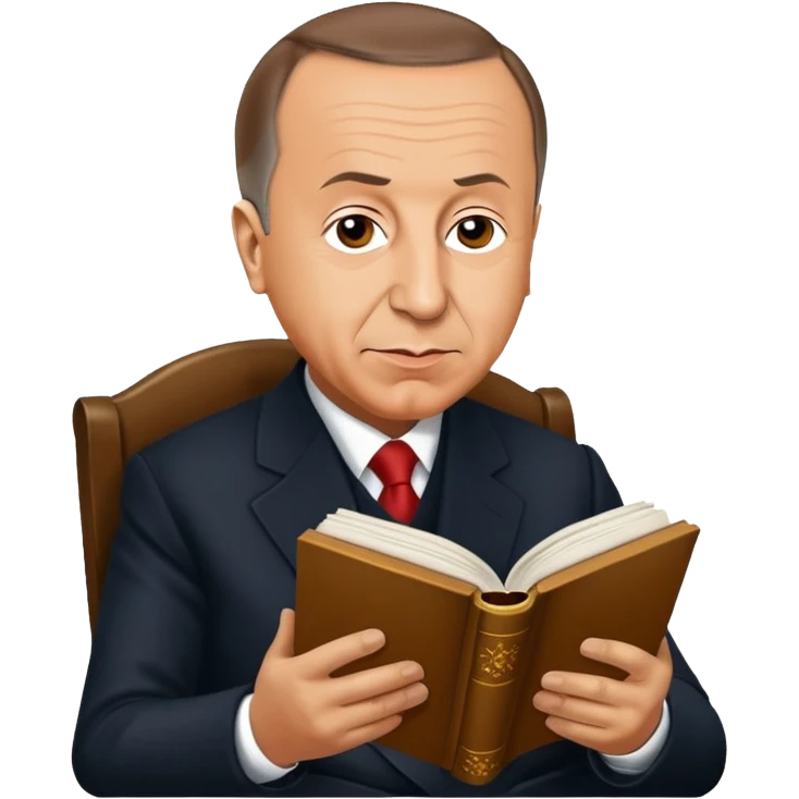 Recep Tayyip Erdoğan reading a book named "ZAM LİSTESİ" emoji
