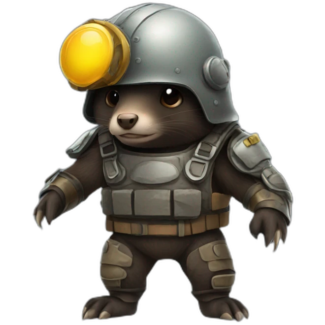 Mole with a combat helmet emoji