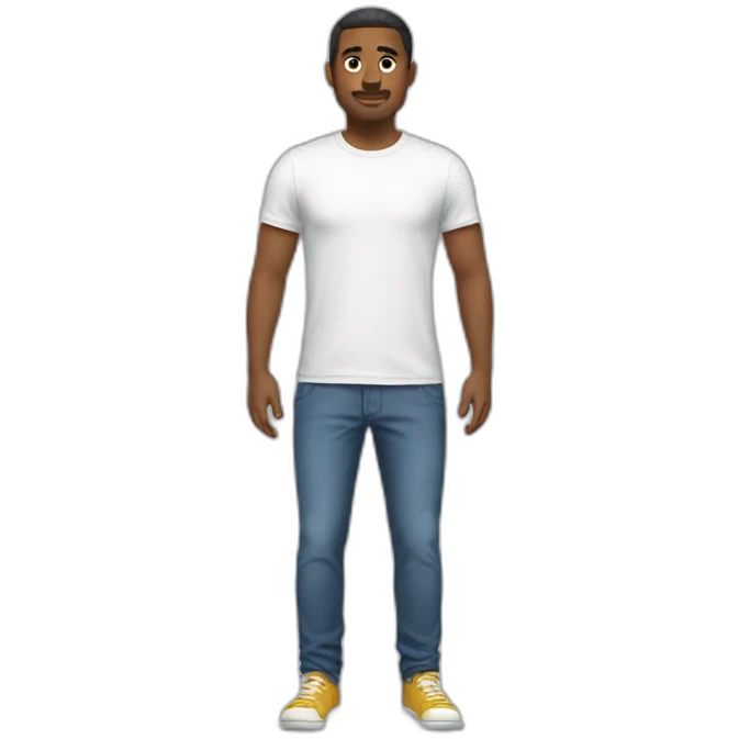 person standing with too tight tshirt emoji