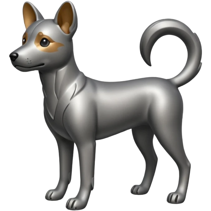 gray metal painted dog emoji